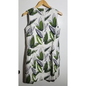 Nwot Tyler Boe Dress, White/Green Leaves (Tb15) - image 1